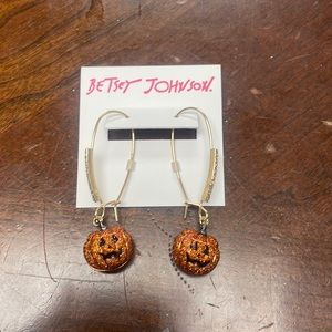 Betsey Johnson Women's Pumpkin Shepherd Hook Earrings